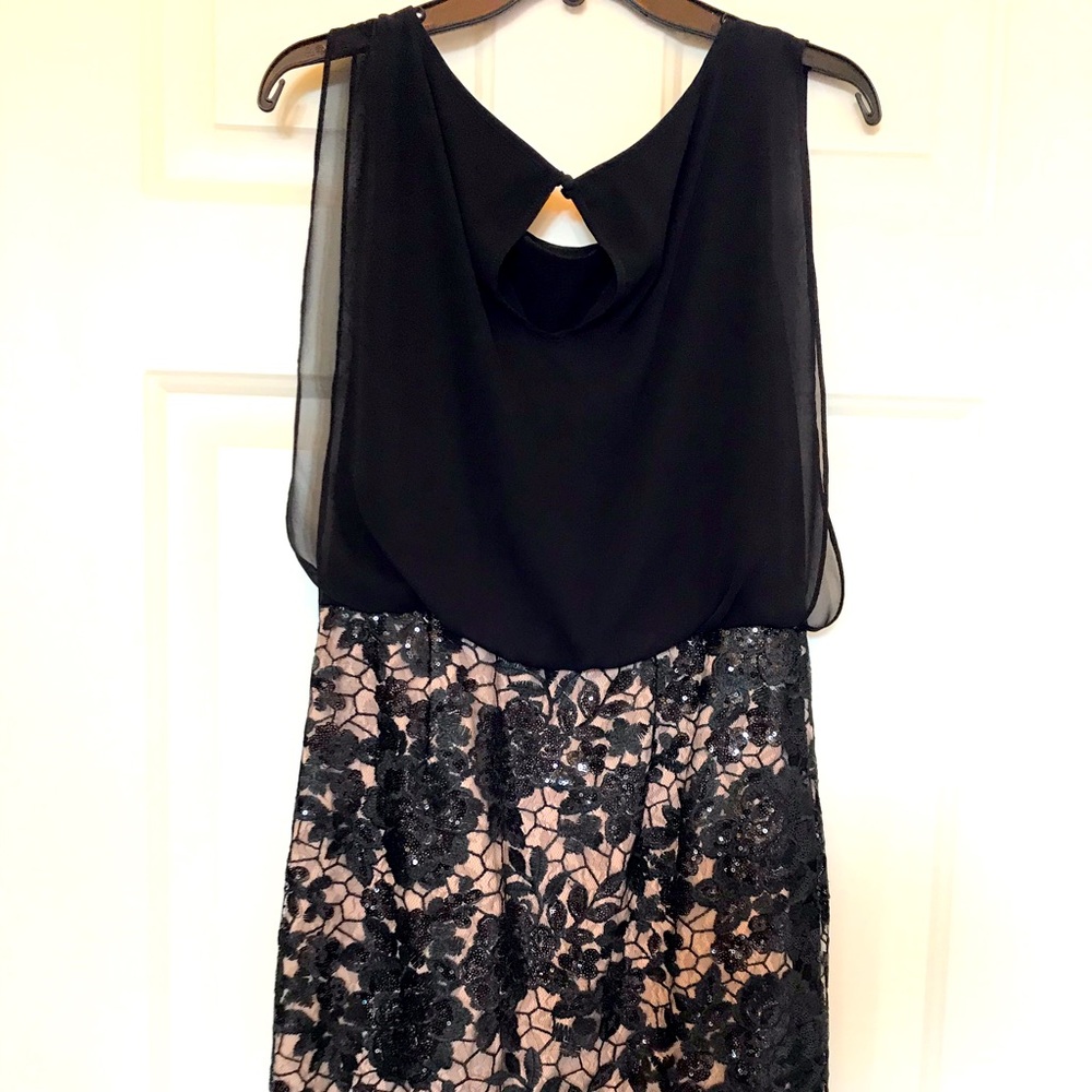 Sequined Chiffon Sheath Dress